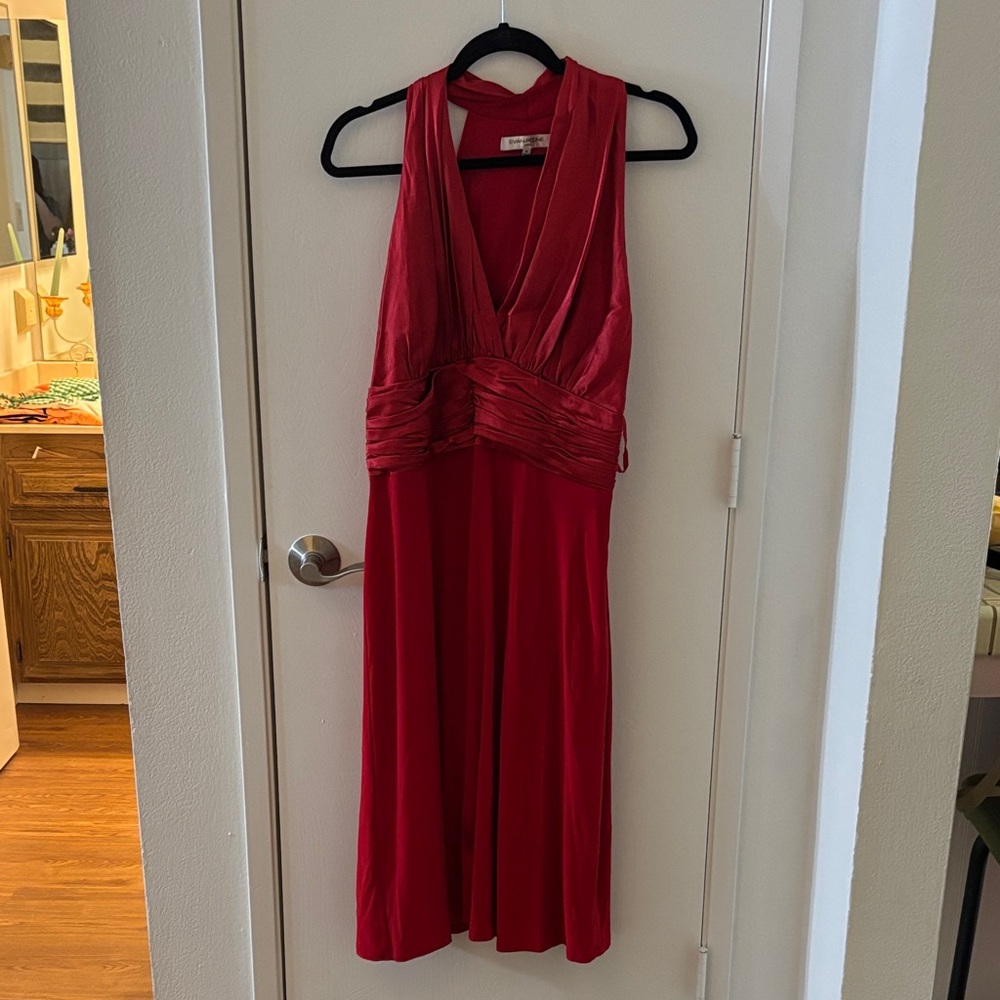 Evan Picone Vibrant Red Backless Dress